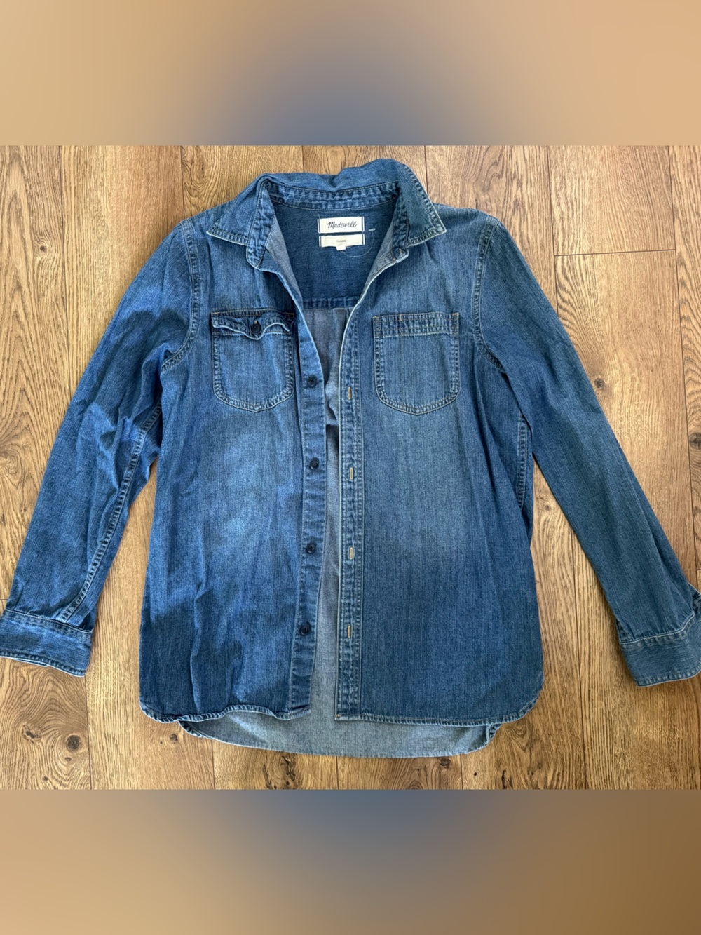 Madewell Blue Denim Shirt with Classic Label